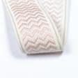 Тканини фурнітура для декоративних виробів - Тасьма Трейп зиг-заг рожевий фон крем 50 мм