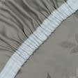 Тканини штори - Штора Дімаут жаккард гілочки листя т.беж, сірий 200/270 см (137980)