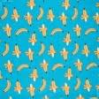 Ткани для детского постельного белья - Бязь набивная голд  dw бананы голубые