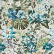 Тканини портьєрні тканини - Декоративна тканина Квіти акварель блакитний