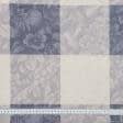 Ткани для скатертей - Ткань с акриловой пропиткой Миллет /MILLET клетка цветы сизый. беж