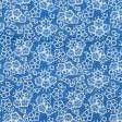 Тканини бавовна - Тканина рушникова вафельная набивная ТКЧ мереживо колір  синій