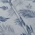 Тканини для штор - Гобелен листя папороті ,синій