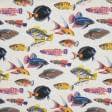 Ткани для улицы - Дралон принт Вардо /VARDO рыбки цветные фон молочный