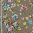 Ткани для рюкзаков - Декоративный нубук принт Букет цветов
