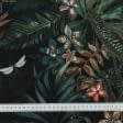 Тканини портьєрні тканини - Декоративна тканина Галілея /GALILEI  квіти стрекози фон чорний