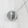 Ткани фурнитура для декоративных изделий - Магнитный подхват Круг серебро d-43мм, с тросиком 44 см
