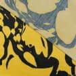 Тканини віскоза, полівіскоза - Платтяний атлас Каліте  принт  великі жовтий/чорний