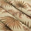 Тканини для чохлів на стільці - Гобелен гербарій листя коричневий