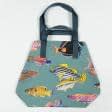 Ткани сумка шоппер - Сумка шоппер Рыбы цветные / фон серо-голубой  50х50 см