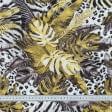 Ткани для декоративных подушек - Декоративная ткань Селва крупный лист золотой