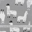 Ткани для детского постельного белья - Бязь набивная ГОЛД HT лама серый