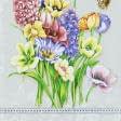 Тканини рогожка - Тканина рогожка весняні квіти