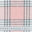 Тканини для сорочок - Сорочкова фланель принт клітинка молочний/сірий/рожевий