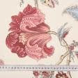 Ткани портьерные ткани - Декоративная ткань панама Рамас /RAMAS  цветы, бордова