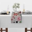 Ткани текстиль для кухни - Раннер для сервировки стола  Новогодний / Коллаж, открытки ,  красный,серый 150х40 см  (173581)