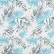 Тканини портьєрні тканини - Декоративна тканина Богеміан BOHEMIAN листя  сірий блакитний
