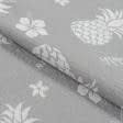 Ткани готовые изделия - Покривало гобеленовое Ананасы фон серый 145х210 см  (183637)