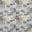 Тканини всі тканини - Декоративна тканина Флора акварель  сірий, карамель