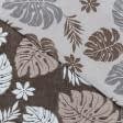 Ткани для декоративных подушек - Гобелен  Листья монстеры /SHYС коричневый