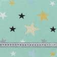 Тканини для дитячої постільної білизни - Бязь набивна зірки бірюзовий