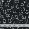 Тканини портьєрні тканини - Декоративна тканина коти /caty /чорний
