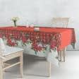 Ткани новогодние ткани - Декоративная новогодняя ткань лонета Пуансетия / Digital Print  купон красный