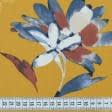 Тканини для блузок - Платтяна Тенсел принт великі квітки на охряному