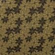 Тканини для перетяжки меблів - Декор-гобелен Квіти старе золото,коричневий