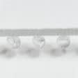 Ткани фурнитура для декора - Тесьма репсовая с помпонами Ирма белая 20 мм
