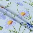 Ткани для постельного белья - Бязь набивная ГОЛД DW  полевые цветы голубой