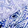 Тканини для блузок - Штапель принт абстракція синя