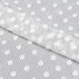 Тканини для одягу - Мереживо сітка з горохом біле 22см