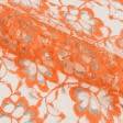 Тканини гіпюр - Гіпюр з люрексом помаранчевий