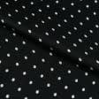 Тканини для блузок - Платтяний атлас Каліте  білий горох на чорному