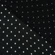 Тканини для спідниць - Платтяний атлас Каліте  білий горох на чорному