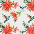 Ткани для перетяжки мебели - Декоративный нубук Петек Баскили / BASKILI колибри, цветы