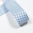 Ткани тесьма - Репсовая лента Тера горох мелкий синий, фон белый 36 мм