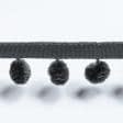 Ткани фурнитура для декора - Тесьма с помпонами репсовая Ирма т.серая 20 мм