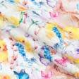 Тканини портьєрні тканини - Декоративна тканина Великодній колаж фон білий