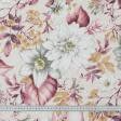Ткани для дома - Декоративная ткань панама Ней цветы лилово-сизый,серый