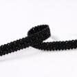 Тканини фурнітура для декора - Тасьма Бріджит широка колір чорний 15 мм