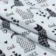 Ткани портьерные ткани - Декоративная ткань Раффи/RALFI котики черный, молочный