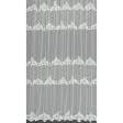 Ткани гардинные ткани - Тюль сетка вышивка Паулиция молочная с фестоном