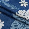 Ткани портьерные ткани - Супергобелен Листья монстеры синие