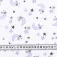 Ткани для детской одежды - Фланель детская белоземельная месяц и звезды