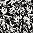 Тканини для суконь - Платтяна віскоза принт листя білі на чорному