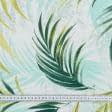 Ткани для портьер - Декоративная ткань Масара листья зеленые (Recycle)