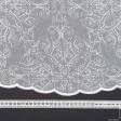 Тканини для драпірування стін і стель - Тюль мікросітка вишивка Орнамент біла (купон)