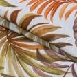 Ткани портьерные ткани - Декоративная ткань  лонета  феникс/fenix /листья зел.оливка,сандал,т.беж